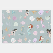 Whimsical Waterverf Zeemeerminnen Onder het Zee Inpakpapier Vel (Voorkant)