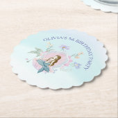 Whimsical Waterverf Zeemeerminnen Onder het Zee Kartonnen Onderzetters (Gekanteld)