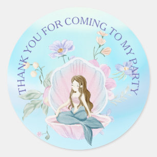 Whimsical Waterverf Zeemeerminnen Onder het Zee Ronde Sticker