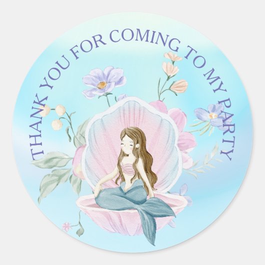 Whimsical Waterverf Zeemeerminnen Onder het Zee Ronde Sticker (Voorkant)