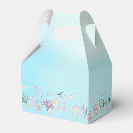 Whimsical Waterverf Zeemeerminnen Verjaardagsfeest Bedankdoosjes (Achterkant)