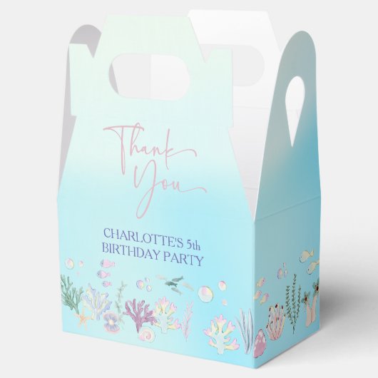 Whimsical Waterverf Zeemeerminnen Verjaardagsfeest Bedankdoosjes (Geopend)