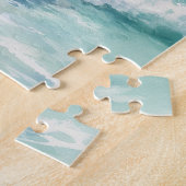 Whimsical Waterverf Zwarte Kat Surfen Puzzel Legpuzzel (Zijkant)