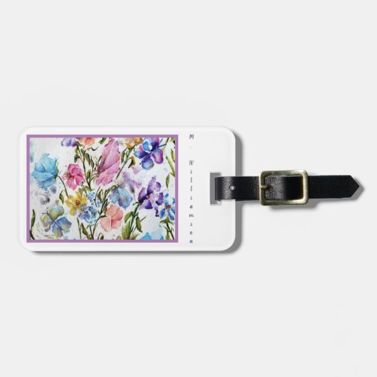 Whimsical-Waterverven Bagagelabel (Voorkant horizontaal)