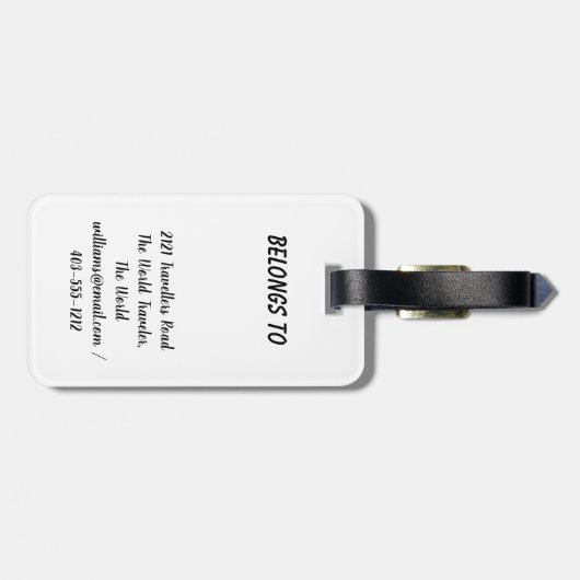 Whimsical-Waterverven Bagagelabel (Achterkant horizontaal)