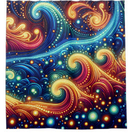 "Whimsical Waves - Levendige oceaankunst" Douchegordijn