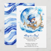 Whimsical Waves Nautical Boy Baby shower Kaart (Voorkant / Achterkant)