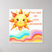 Whimsical Waves Sunshine Nursery Canvas Afdruk (Voorkant)
