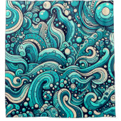 "Whimsical Waves Venster" Douchegordijn (Voorkant)