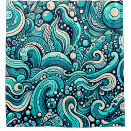 "Whimsical Waves Venster" Douchegordijn