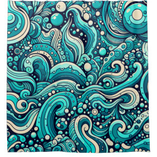 "Whimsical Waves Venster" Douchegordijn