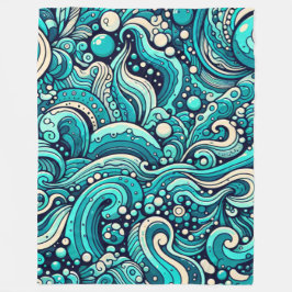 "Whimsical Waves Venster" Fleece Deken
