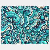 "Whimsical Waves Venster" Fleece Deken (Voorkant (Horizontaal))