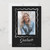 Whimsical Wavy Border Graduation Announcement Kaart (Voorkant)
