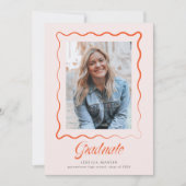 Whimsical Wavy Border Graduation Announcement Kaart (Voorkant)