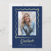Whimsical Wavy Border Graduation Announcement Kaart (Voorkant)