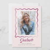 Whimsical Wavy Border Graduation Announcement Kaart (Voorkant)