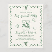 Whimsical Wavy Frame Engagement Party Invitation (Voorkant)