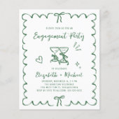 Whimsical Wavy Frame Engagement Party Invitation (Voorkant)