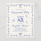 Whimsical Wavy Frame Engagement Party Invitation (Voorkant)