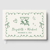 Whimsical Wavy Frame Hand Drawn Wedding Gastenboek (Voorkant)