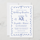 Whimsical Wavy Frame Photo Wedding Reception Save The Date (Voorkant)