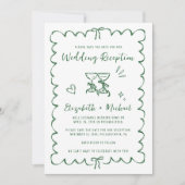 Whimsical Wavy Frame Photo Wedding Reception Save The Date (Voorkant)