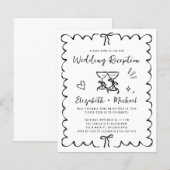 Whimsical Wavy Frame Wedding Reception Invitation (Voorkant / Achterkant)