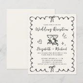 Whimsical Wavy Frame Wedding Reception Invitation (Voorkant / Achterkant)