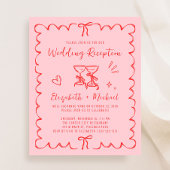 Whimsical Wavy Frame Wedding Reception Invitation