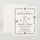 Whimsical Wavy Frame Wedding Reception Invitation (Voorkant / Achterkant)
