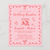 Whimsical Wavy Frame Wedding Reception Invitation (Voorkant)