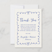 Whimsical Wavy Lijst Baby Boy Shower Bedankkaart (Voorkant)