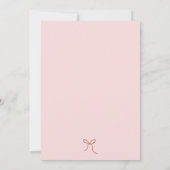Whimsical Wavy Lijst & Bow Pink Baby shower Kaart (Achterkant)