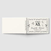 Whimsical Wavy Lijst Hand Drawn Cream Wedding Gastenboek (Volledig)