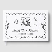 Whimsical Wavy Lijst Hand getrokken bruiloft Gastenboek (Voorkant)