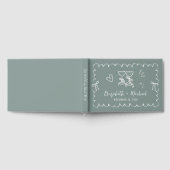 Whimsical Wavy Lijst Hand getrokken Sage Green bru Gastenboek (Volledig)