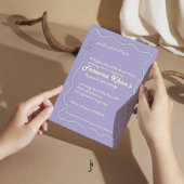 Whimsical Wavy of Light Purple Soft Blue Aqiqah Kaart