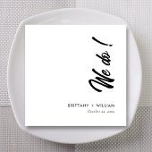 Whimsical 'We Do' Script Persoonlijk Huwelijk Servet