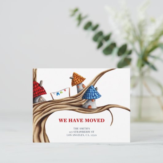 Whimsical We hebben de opwarming van het huis verp Aankondigingskaart (Staand voorkant)