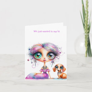 Whimsical We missen je Dachshund Kaart