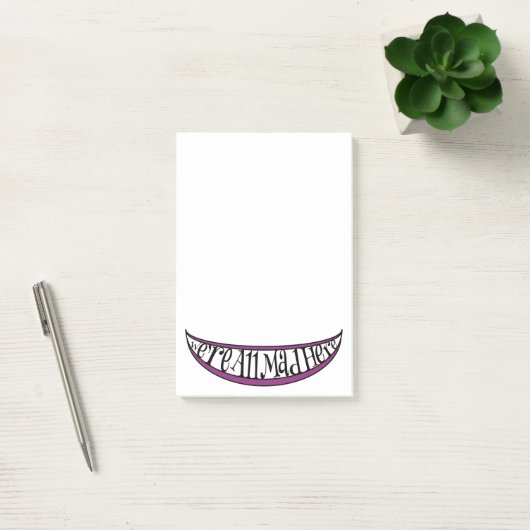 Whimsical We zijn allemaal Mad Hier Smile Post-it® Notes (Kantoor)