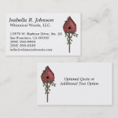 Whimsical Weathered Red Birdhouse met Ivy Visitekaartje (Voorkant / Achterkant)