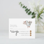 Whimsical Weddenschap Chronologie RSVP Doodle Art Uitnodiging Briefkaart (Staand voorkant)