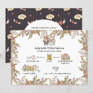 Whimsical Weddenschappen Handgeschreven tijdlijn Kaart