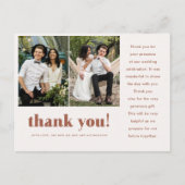 Whimsical Wedding Bedankt Terracotta Twee Foto Briefkaart (Voorkant)