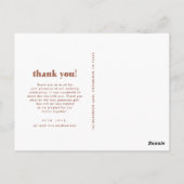 Whimsical Wedding Bedankt Terracotta Twee Foto Briefkaart (Achterkant)