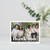 Whimsical Wedding Bedankt Typografie Twee foto Briefkaart (Staand voorkant)