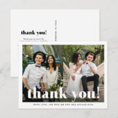 Whimsical Wedding Bedankt Typografie Twee foto Briefkaart (Voorkant / Achterkant)