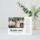 Whimsical Wedding Bedankt Typografie Twee foto Briefkaart (Staand voorkant)